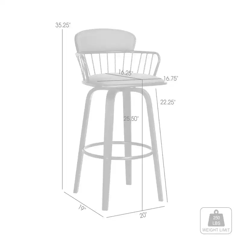 GDFStudio Urban Faux Leather Upholstered Swivel Stool