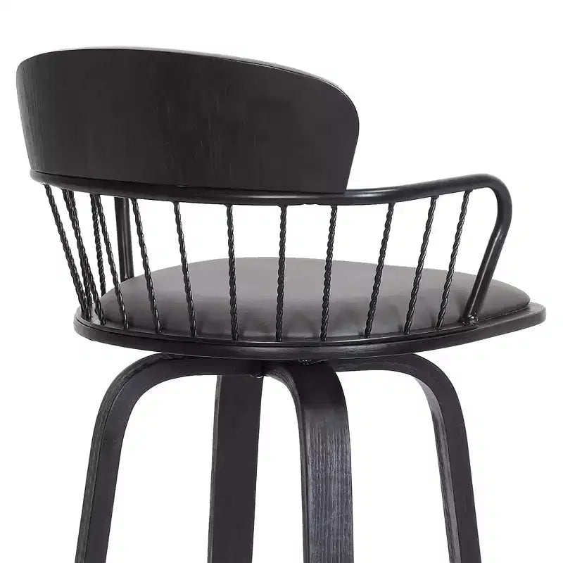 GDFStudio Urban Faux Leather Upholstered Swivel Stool