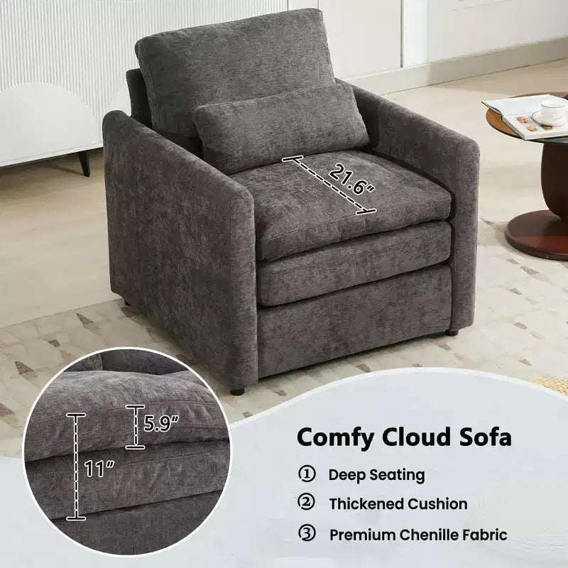 GDFStudio Stan 31.9 Ergonomic Cozy Upholstered Armchair