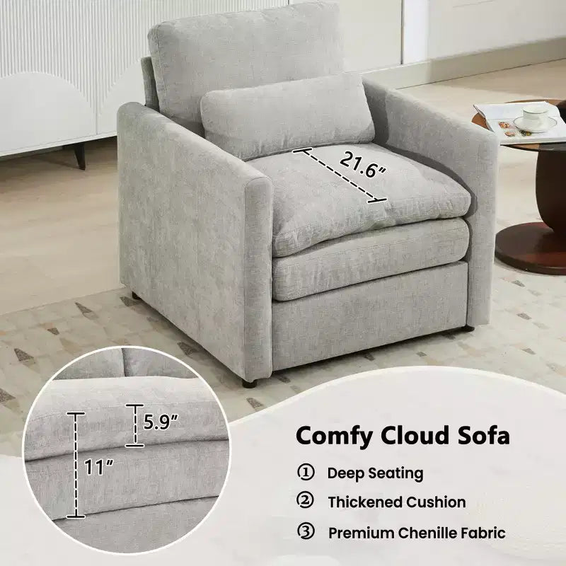 GDFStudio Stan 31.9 Ergonomic Cozy Upholstered Armchair