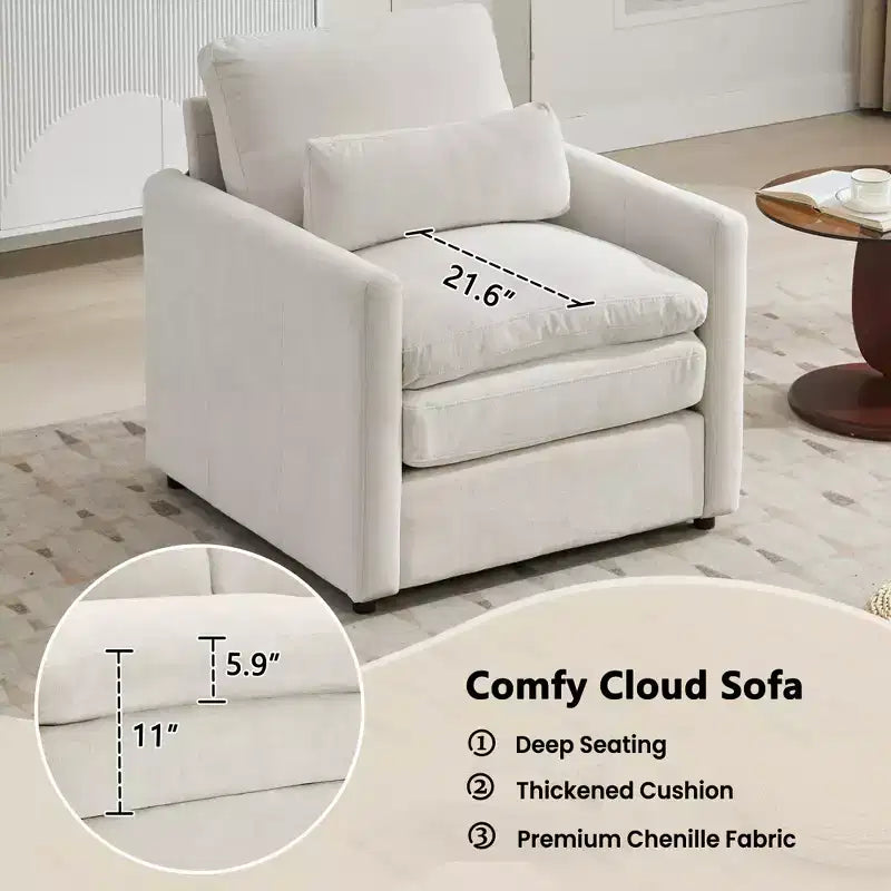GDFStudio Stan 31.9 Ergonomic Cozy Upholstered Armchair