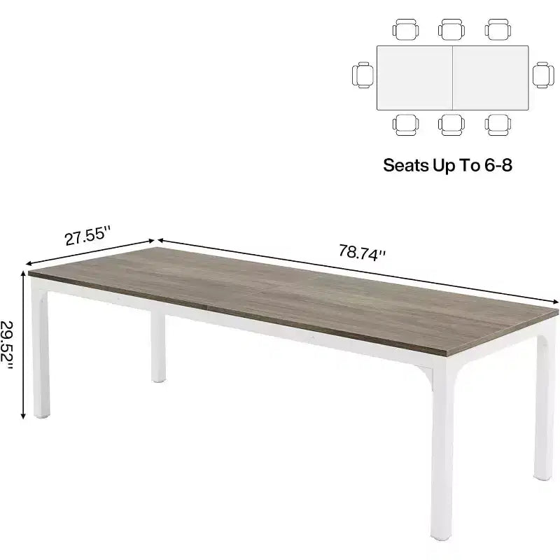 Lantine 6.5 FT Conference Room Table, 78.74 W x 27.56 D Large Office Meeting Table, Modern Seminar Desk for Boardroom (1, Oak)