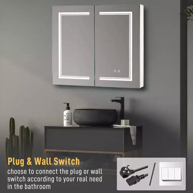 Karl Home Bathroom Wall Cabinet with Mirror