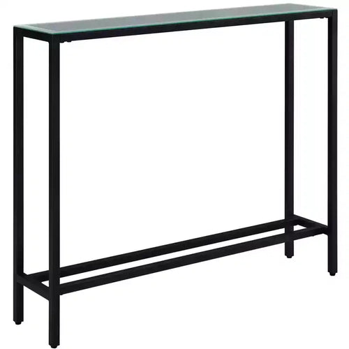 HomeRoots 36 Black Mirrored Glass Console Table