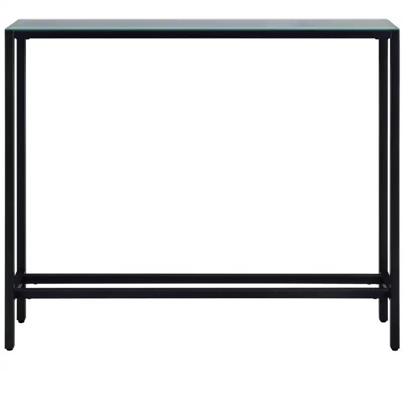 HomeRoots 36 Black Mirrored Glass Console Table