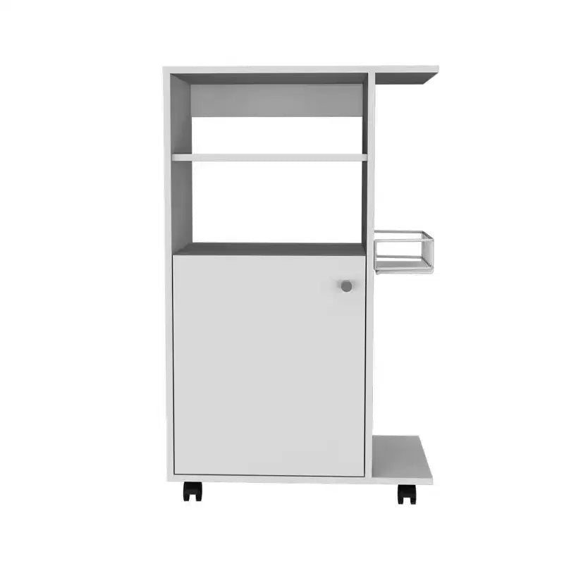 HomeRoots White 24 Rolling Kitchen Cart With Storage