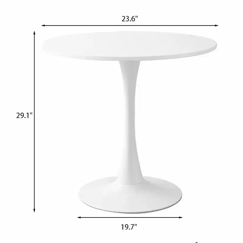 JVNOXK 24-Inch Round Table, Modern Dining Table, Tulip Round Kitchen Table, Medieval Style Living Room Coffee Table, Oval Dining Table, White