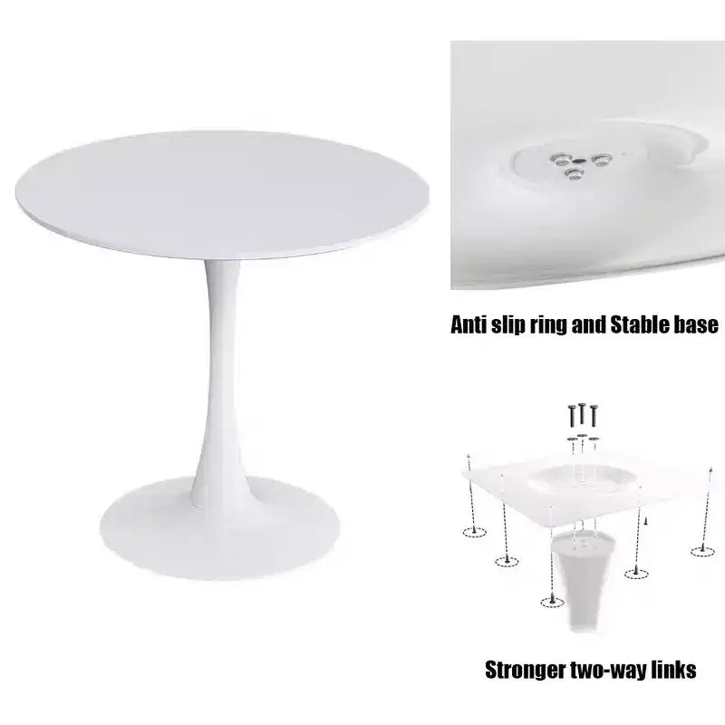 JVNOXK 24-Inch Round Table, Modern Dining Table, Tulip Round Kitchen Table, Medieval Style Living Room Coffee Table, Oval Dining Table, White