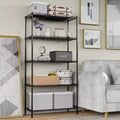 59'' Black 5 Tier Storage Rack Adjustable Tier Spacing Height