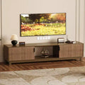 COZONY Mid Century Modern TV Stand for TVs up to 75, 70 Fluted Wood Media Console with Open Storage for Living Room