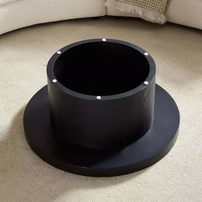 Round Nesting Coffee Table Set Minimalist Center Table Cocktail Table End Table Sofa Side Table Accent Table with Sintered Stone Tabletop - ModernLuxe