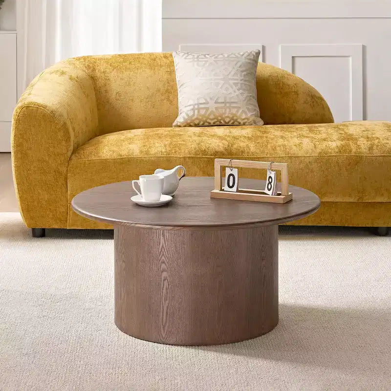Round Nesting Coffee Table Set Minimalist Center Table Cocktail Table End Table Sofa Side Table Accent Table with Sintered Stone Tabletop - ModernLuxe