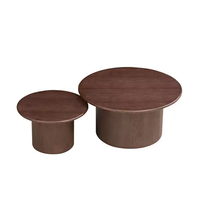 Round Nesting Coffee Table Set Minimalist Center Table Cocktail Table End Table Sofa Side Table Accent Table with Sintered Stone Tabletop - ModernLuxe