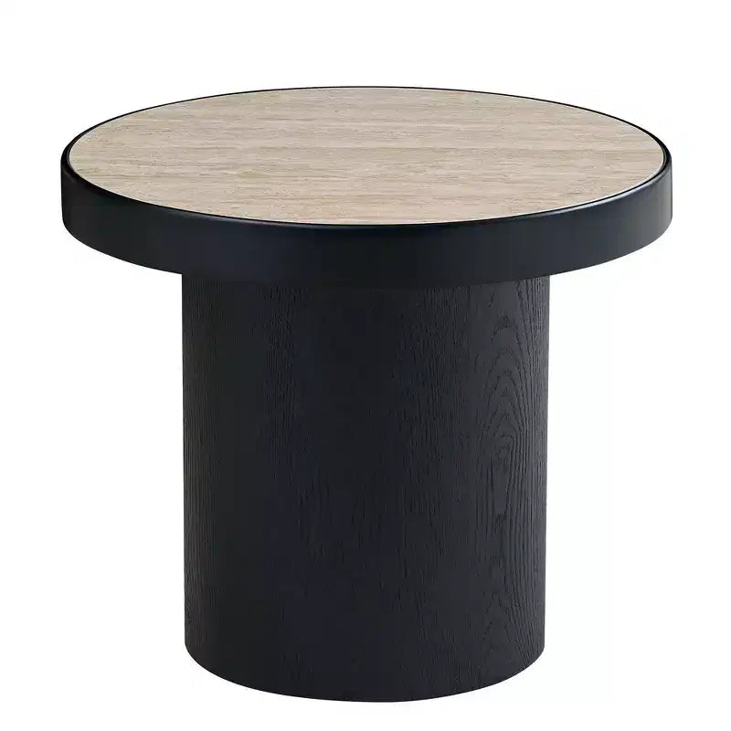 Round Nesting Coffee Table Set Minimalist Center Table Cocktail Table End Table Sofa Side Table Accent Table with Sintered Stone Tabletop - ModernLuxe