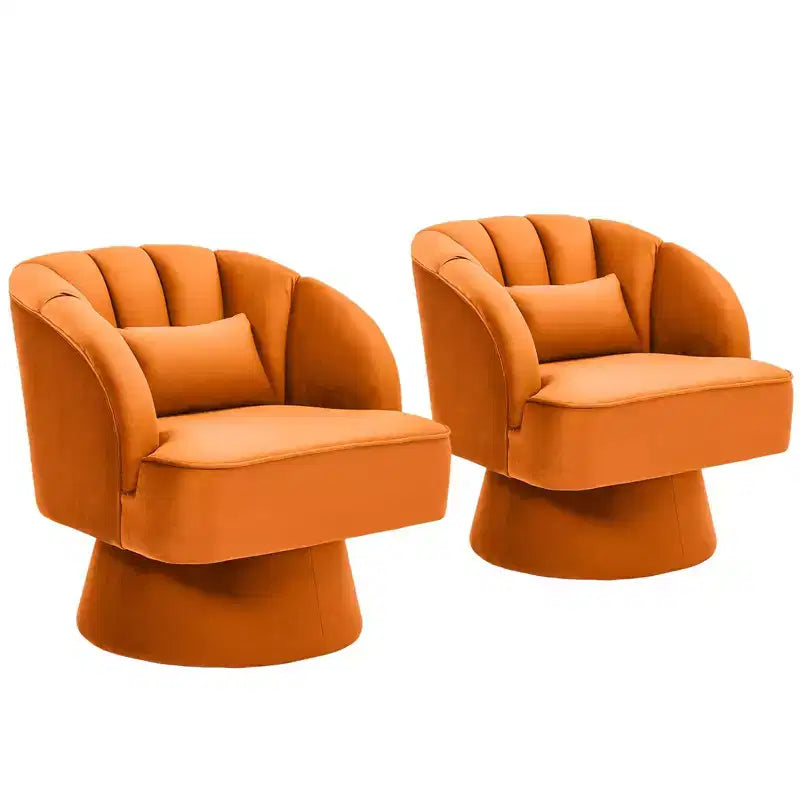 Modern Smooth Swivel Barrel Accent Chair 360 Rotating Lounge Armchair with Upholstered Armrests Comfy Club Chair for Living Room, Bedroom,Office