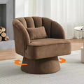 Modern Smooth Swivel Barrel Accent Chair 360 Rotating Lounge Armchair with Upholstered Armrests Comfy Club Chair for Living Room, Bedroom,Office