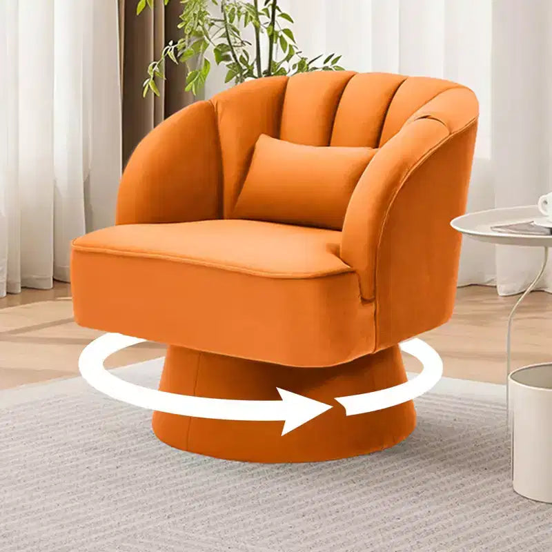 Modern Smooth Swivel Barrel Accent Chair 360 Rotating Lounge Armchair with Upholstered Armrests Comfy Club Chair for Living Room, Bedroom,Office