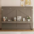 GDFStudio Miller Queen Size Wall Murphy Bed with Vanity Desk, Center Mirror & 2 Side Drawers