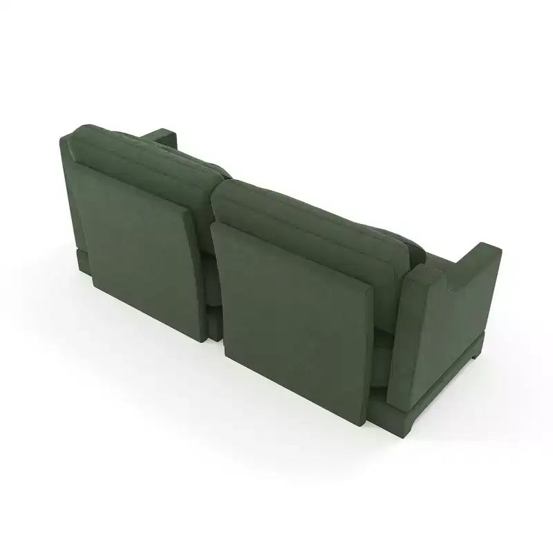 Homy Casa 2-Seater Chenille Sofa with Lumbar Pillows, Modern Upholstered Loveseat for Living Room, Green