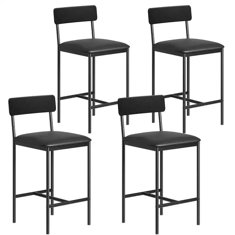 Upholstered Bar Stool with Backrest & Footrest, Ergonomic Design, Easy Assembly, for Kitchen Island & Counter