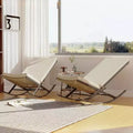 Set of 2 Outdoor Rocking Lounge Chairs, Patio Chaise with Removable Cushions for Relaxing, Napping, Indoor Recliner Rocker Chairs