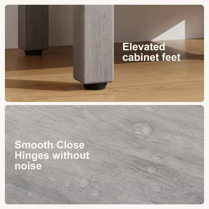 16 Inch Freestanding Bathroom Vanity with Sink, Single Door Storage Cabinet Soft Close for Small Bathroom Powder Room
