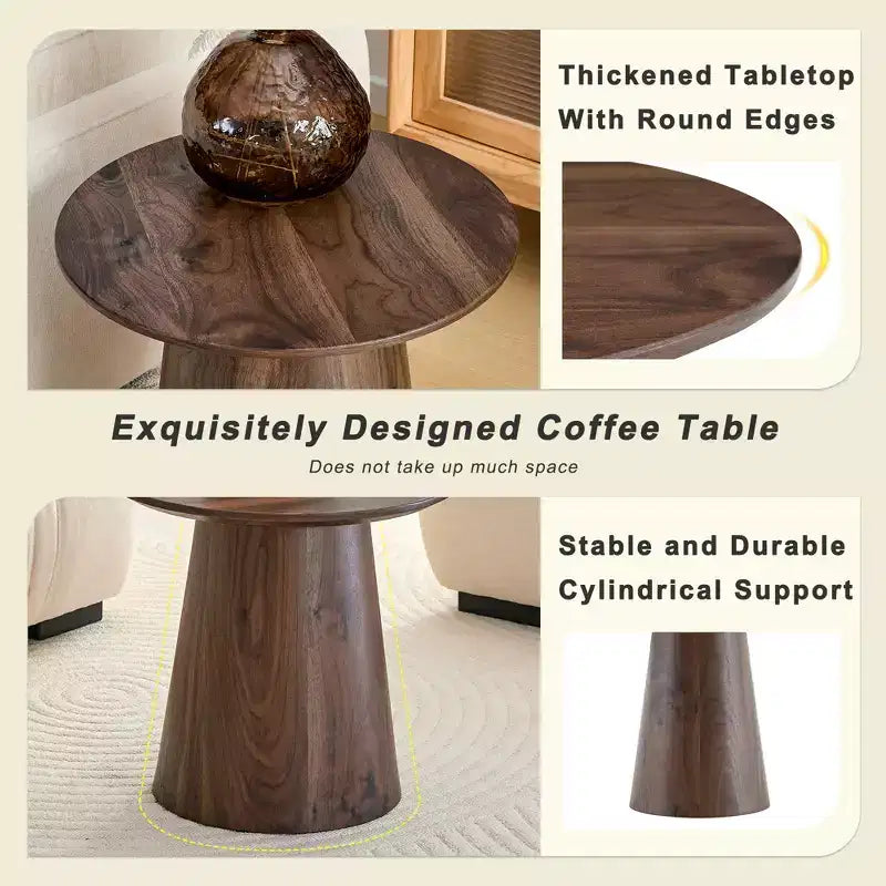 GDFStudio Nives Modern Round Coffee Table