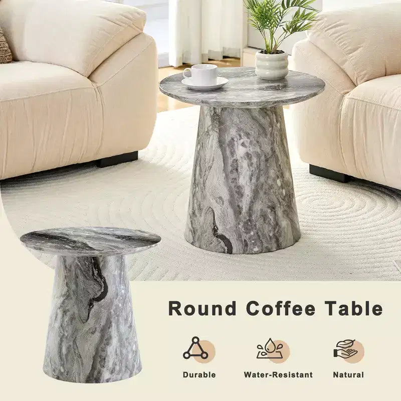 GDFStudio Nives Modern Round Coffee Table
