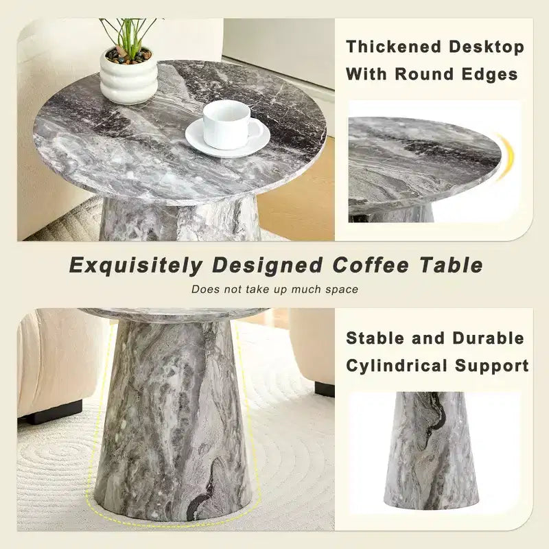 GDFStudio Nives Modern Round Coffee Table