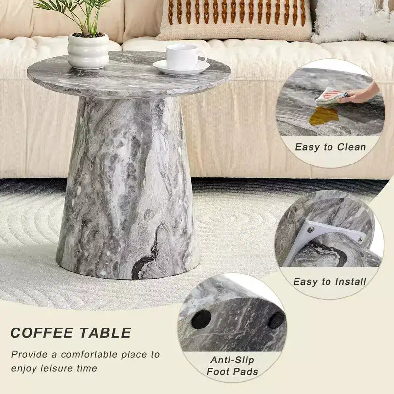GDFStudio Nives Modern Round Coffee Table