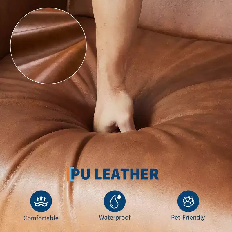 Modern Power Recliner Chair with USB Ports - PU Leather 270 Swivel Rocker for Living Room Nursery Bedroom - Brown