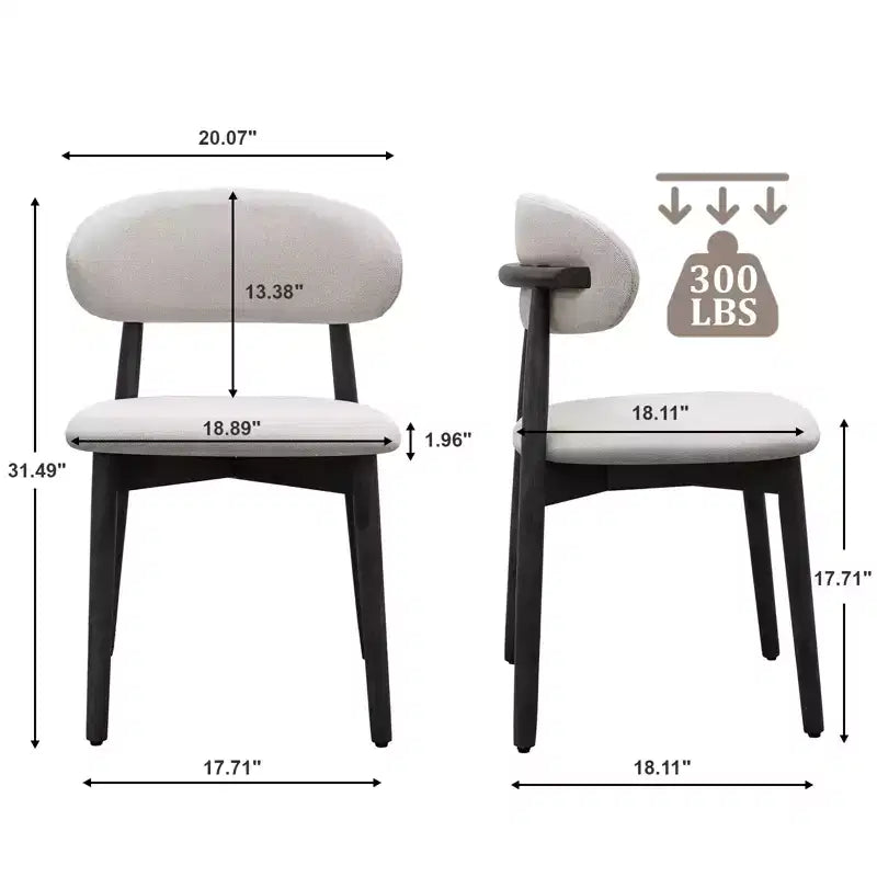 GDFStudio Alysa Fabric Upholstered Rubber Wood Dining Chair