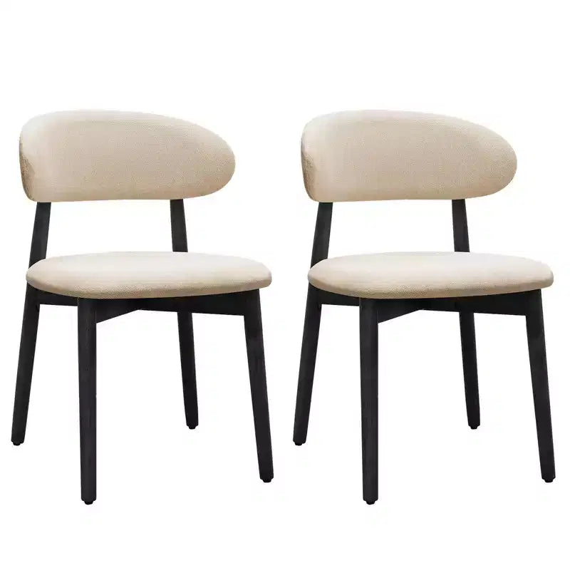 GDFStudio Alysa Fabric Upholstered Rubber Wood Dining Chair