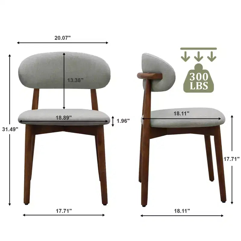 GDFStudio Alysa Fabric Upholstered Rubber Wood Dining Chair