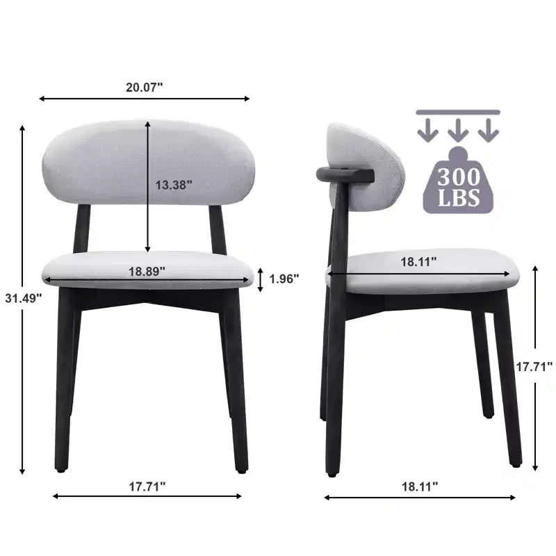 GDFStudio Alysa Fabric Upholstered Rubber Wood Dining Chair