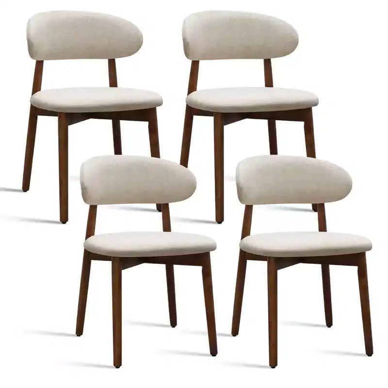 GDFStudio Alysa Fabric Upholstered Rubber Wood Dining Chair