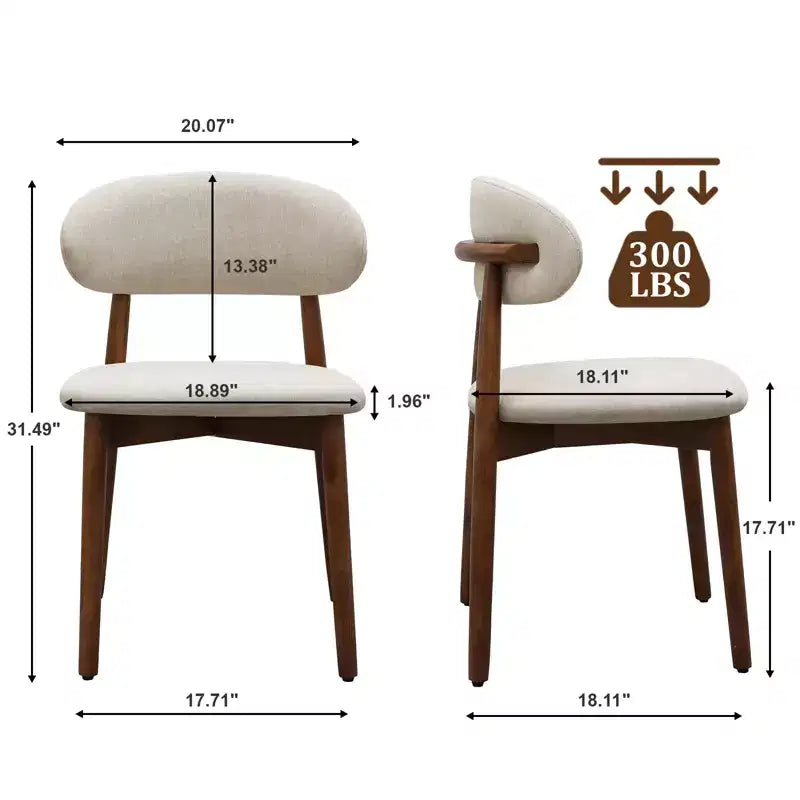 GDFStudio Alysa Fabric Upholstered Rubber Wood Dining Chair