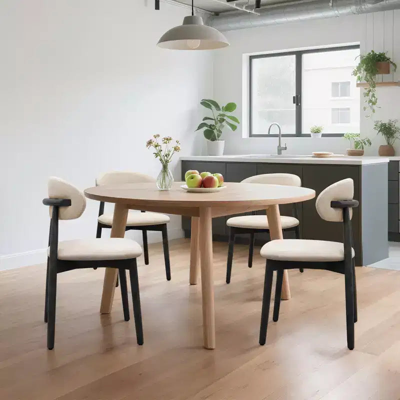 GDFStudio Alysa Fabric Upholstered Rubber Wood Dining Chair