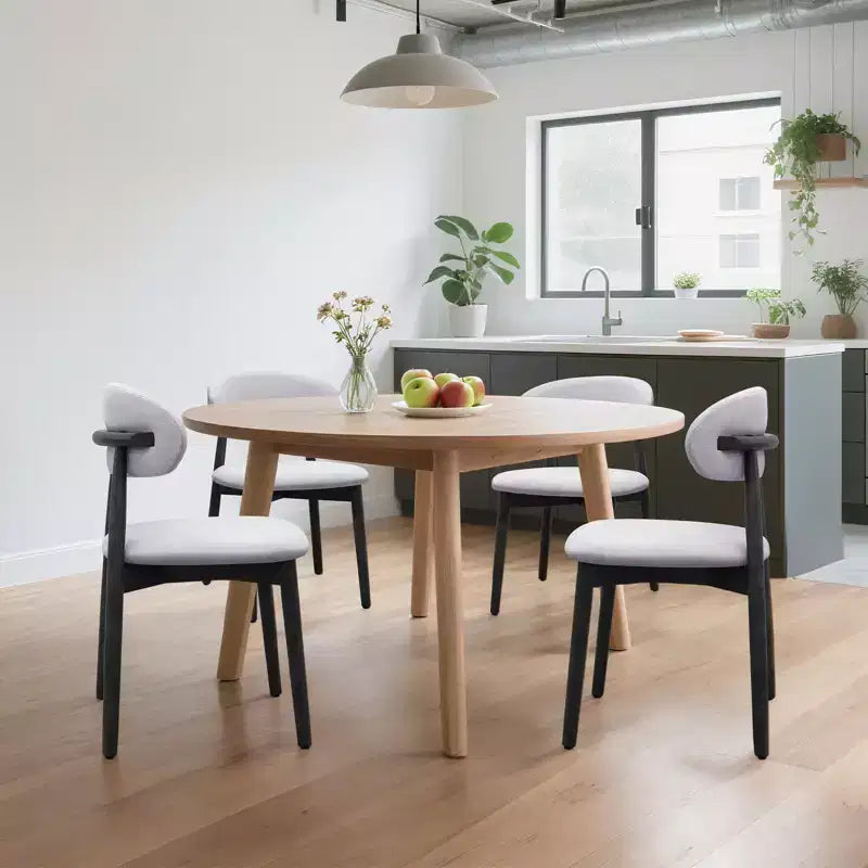 GDFStudio Alysa Fabric Upholstered Rubber Wood Dining Chair