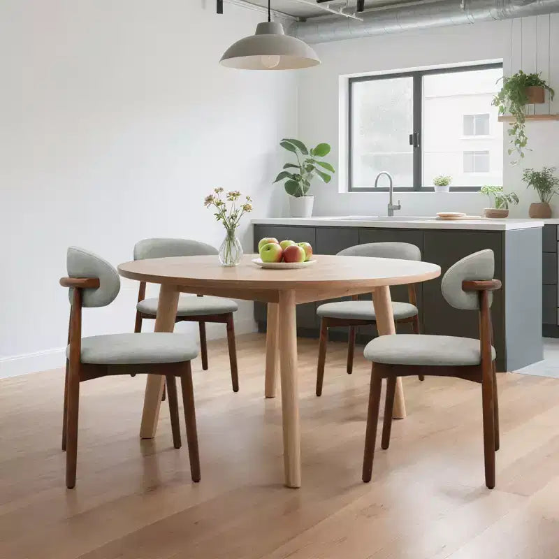 GDFStudio Alysa Fabric Upholstered Rubber Wood Dining Chair