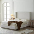 GDFStudio Elegant Upholstered Wingback Bed, Box Spring Request