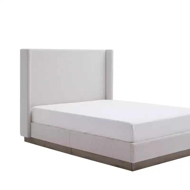 GDFStudio Elegant Upholstered Wingback Bed, Box Spring Request