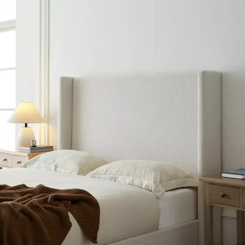 GDFStudio Elegant Upholstered Wingback Bed, Box Spring Request
