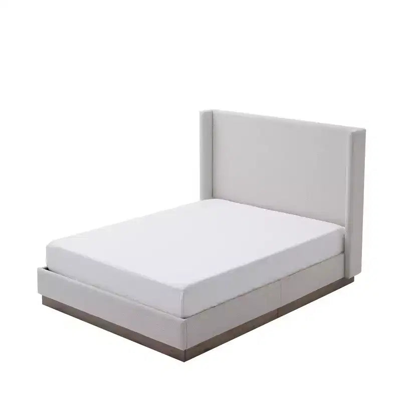 GDFStudio Elegant Upholstered Wingback Bed, Box Spring Request