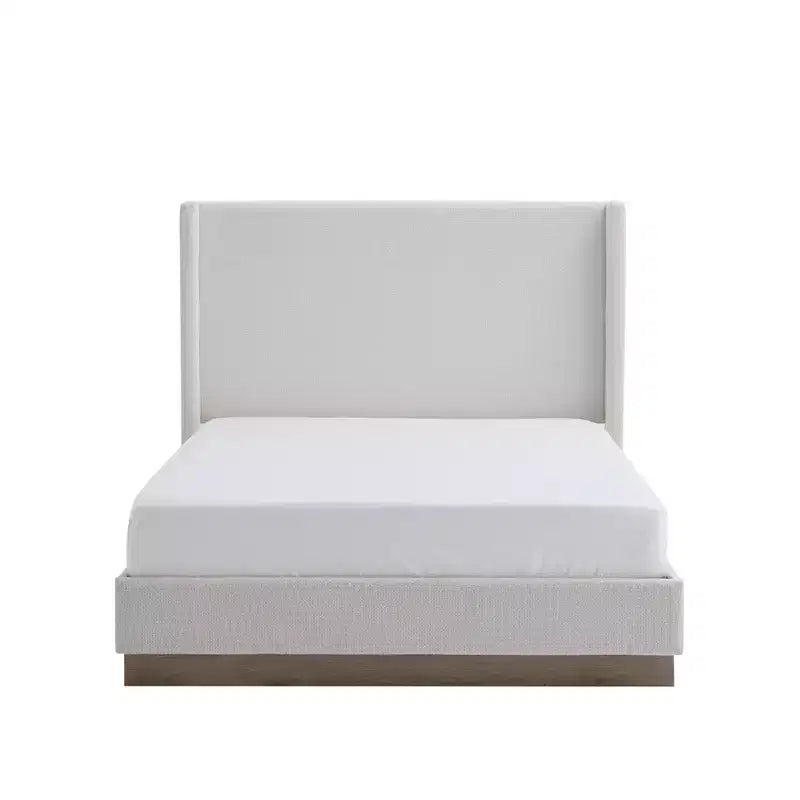 GDFStudio Elegant Upholstered Wingback Bed, Box Spring Request
