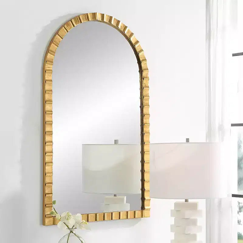 Uttermost Dandridge Antique Gold 24 x 38 3/4 Arch Top Wall Mirror