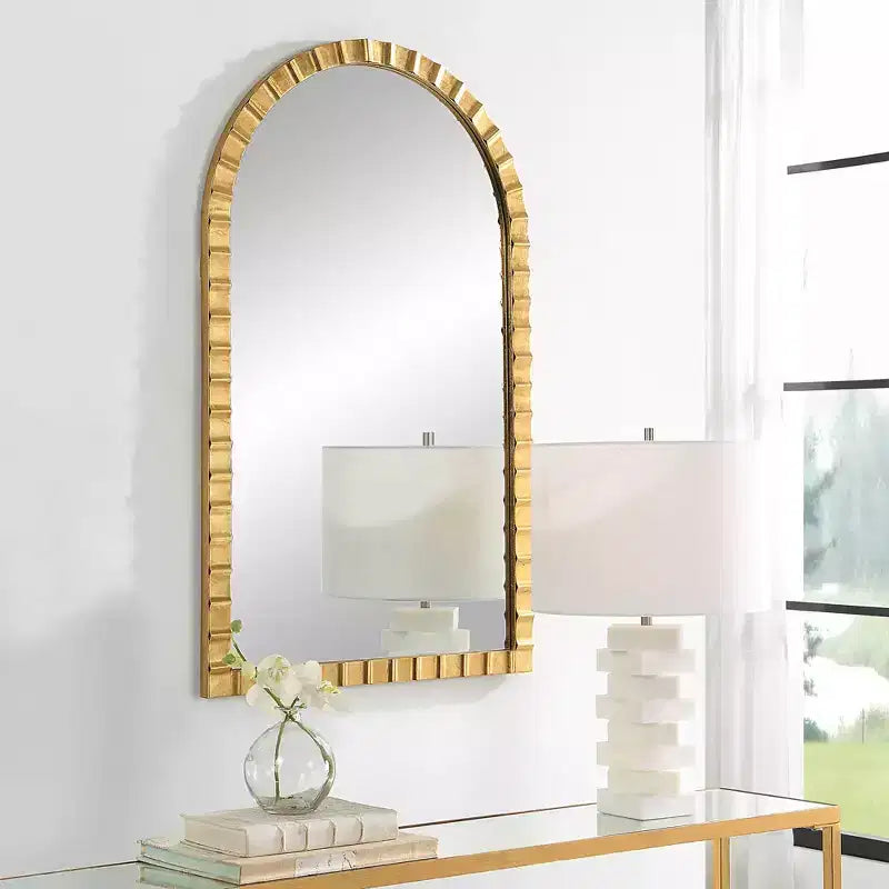 Uttermost Dandridge Antique Gold 24 x 38 3/4 Arch Top Wall Mirror