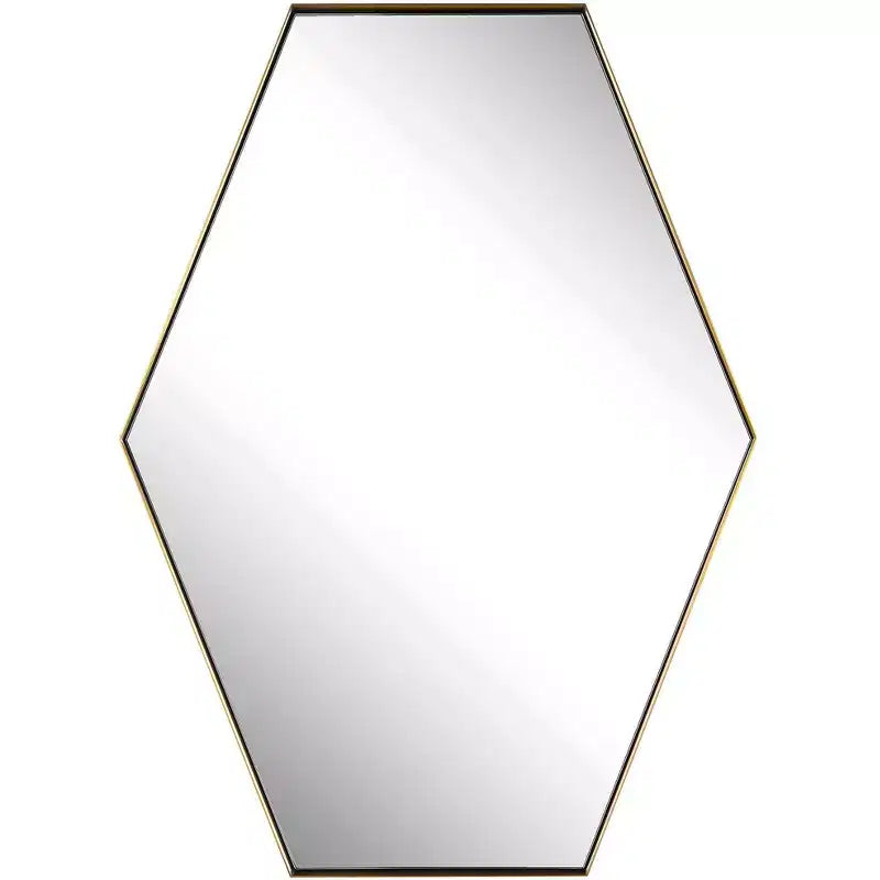 Uttermost Ankara Brushed Brass 25 x 34 Hexagon Wall Mirror