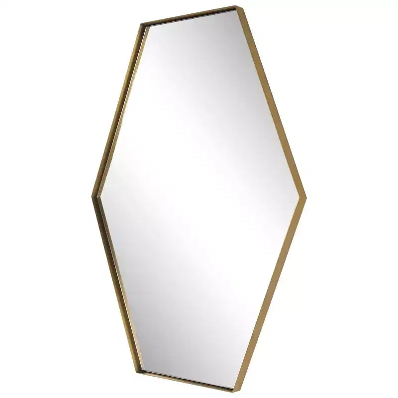 Uttermost Ankara Brushed Brass 25 x 34 Hexagon Wall Mirror