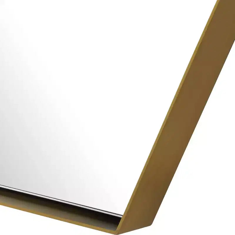 Uttermost Ankara Brushed Brass 25 x 34 Hexagon Wall Mirror